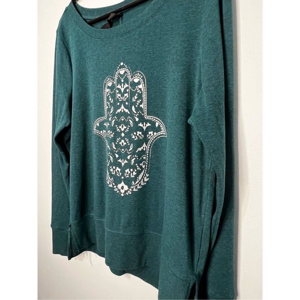 Gaiam Yoga Crewneck Green Namaste Loungewear Size Small